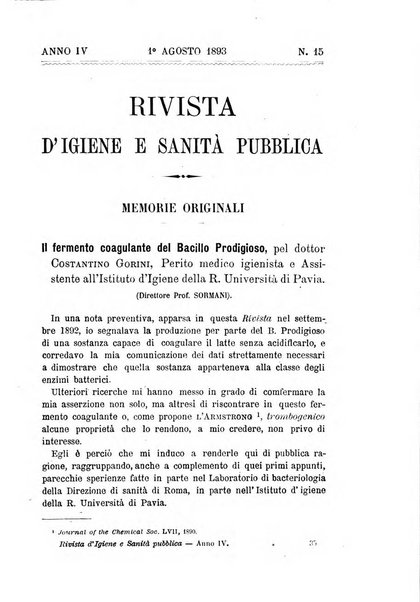 Rivista d'igiene e sanità pubblica con bollettino sanitario-amministrativo compilato sugli atti del Ministero dell'interno