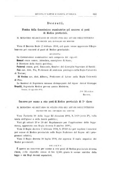 Rivista d'igiene e sanità pubblica con bollettino sanitario-amministrativo compilato sugli atti del Ministero dell'interno