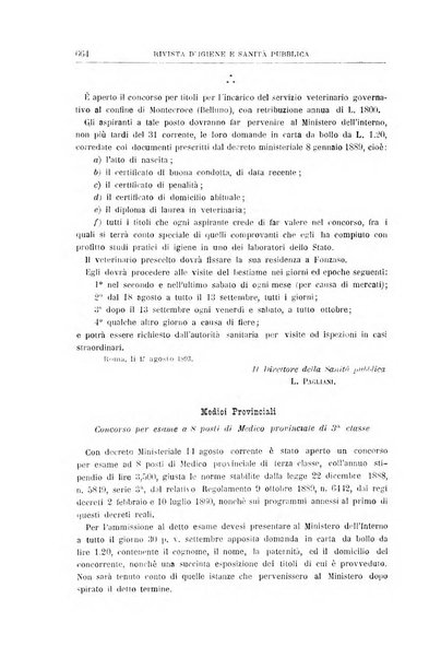 Rivista d'igiene e sanità pubblica con bollettino sanitario-amministrativo compilato sugli atti del Ministero dell'interno