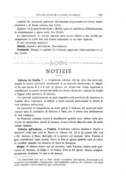 Rivista d'igiene e sanità pubblica con bollettino sanitario-amministrativo compilato sugli atti del Ministero dell'interno