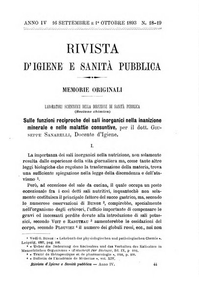 Rivista d'igiene e sanità pubblica con bollettino sanitario-amministrativo compilato sugli atti del Ministero dell'interno