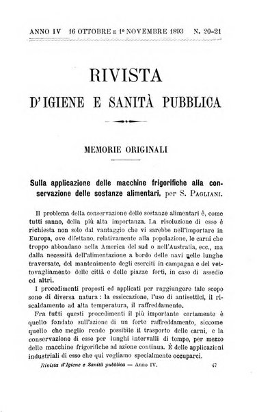 Rivista d'igiene e sanità pubblica con bollettino sanitario-amministrativo compilato sugli atti del Ministero dell'interno