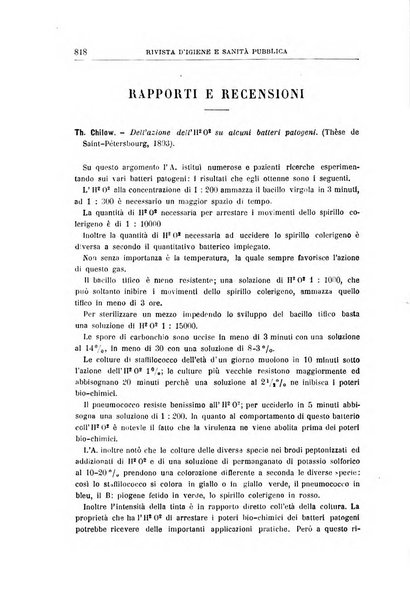 Rivista d'igiene e sanità pubblica con bollettino sanitario-amministrativo compilato sugli atti del Ministero dell'interno