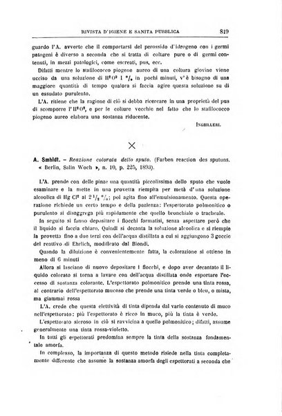 Rivista d'igiene e sanità pubblica con bollettino sanitario-amministrativo compilato sugli atti del Ministero dell'interno