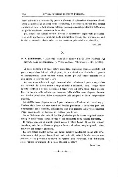 Rivista d'igiene e sanità pubblica con bollettino sanitario-amministrativo compilato sugli atti del Ministero dell'interno