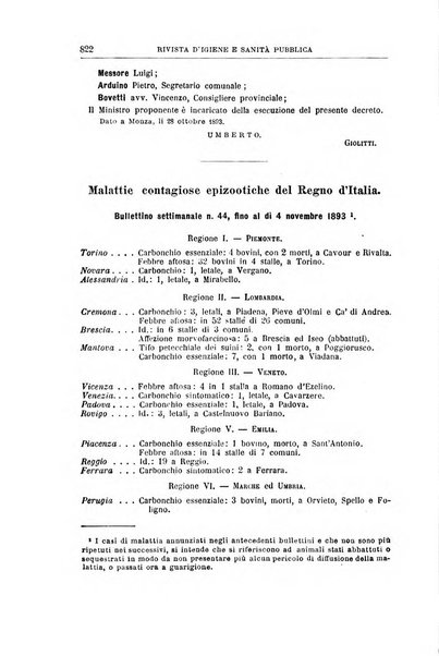 Rivista d'igiene e sanità pubblica con bollettino sanitario-amministrativo compilato sugli atti del Ministero dell'interno