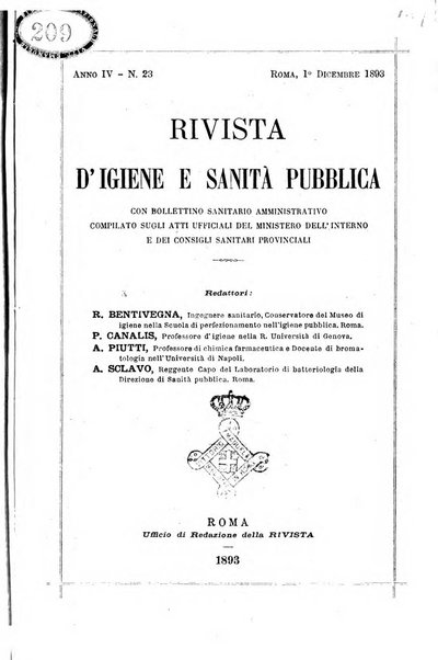 Rivista d'igiene e sanità pubblica con bollettino sanitario-amministrativo compilato sugli atti del Ministero dell'interno