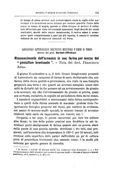 Rivista d'igiene e sanità pubblica con bollettino sanitario-amministrativo compilato sugli atti del Ministero dell'interno