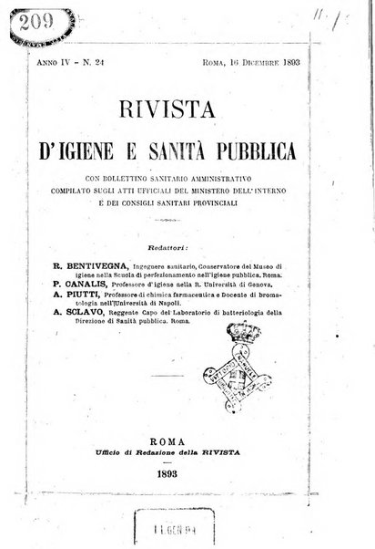 Rivista d'igiene e sanità pubblica con bollettino sanitario-amministrativo compilato sugli atti del Ministero dell'interno