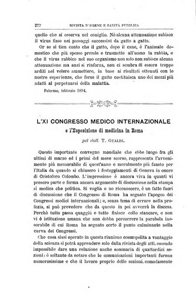 Rivista d'igiene e sanità pubblica con bollettino sanitario-amministrativo compilato sugli atti del Ministero dell'interno