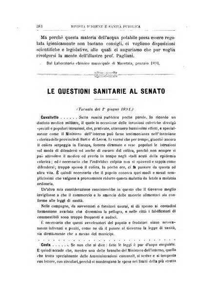 Rivista d'igiene e sanità pubblica con bollettino sanitario-amministrativo compilato sugli atti del Ministero dell'interno