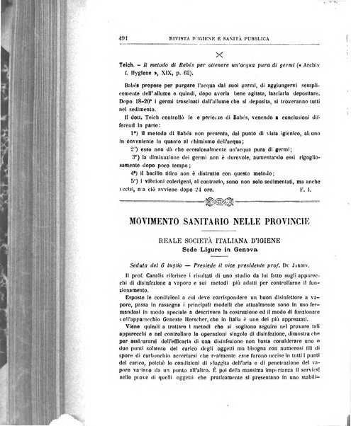 Rivista d'igiene e sanità pubblica con bollettino sanitario-amministrativo compilato sugli atti del Ministero dell'interno