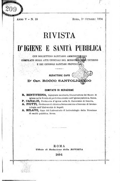 Rivista d'igiene e sanità pubblica con bollettino sanitario-amministrativo compilato sugli atti del Ministero dell'interno