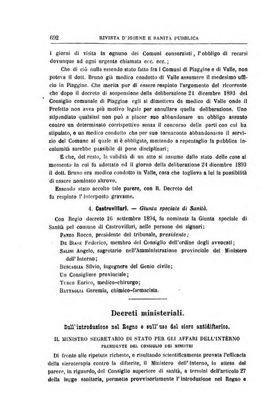 Rivista d'igiene e sanità pubblica con bollettino sanitario-amministrativo compilato sugli atti del Ministero dell'interno