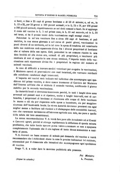 Rivista d'igiene e sanità pubblica con bollettino sanitario-amministrativo compilato sugli atti del Ministero dell'interno