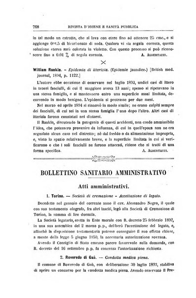 Rivista d'igiene e sanità pubblica con bollettino sanitario-amministrativo compilato sugli atti del Ministero dell'interno