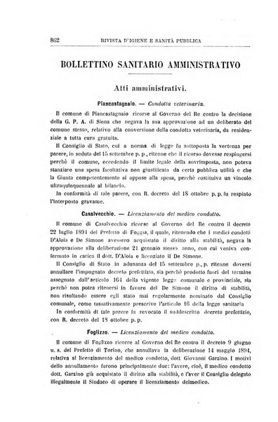 Rivista d'igiene e sanità pubblica con bollettino sanitario-amministrativo compilato sugli atti del Ministero dell'interno