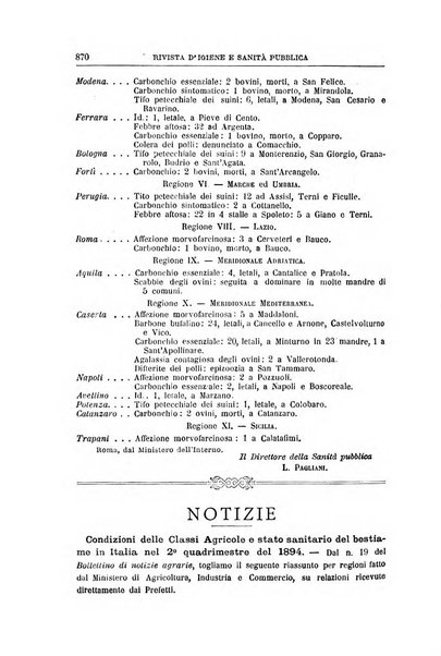 Rivista d'igiene e sanità pubblica con bollettino sanitario-amministrativo compilato sugli atti del Ministero dell'interno