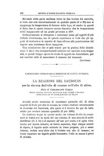 Rivista d'igiene e sanità pubblica con bollettino sanitario-amministrativo compilato sugli atti del Ministero dell'interno