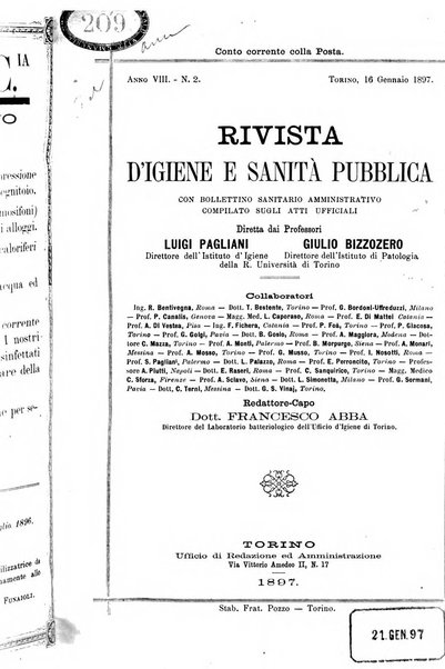 Rivista d'igiene e sanità pubblica con bollettino sanitario-amministrativo compilato sugli atti del Ministero dell'interno