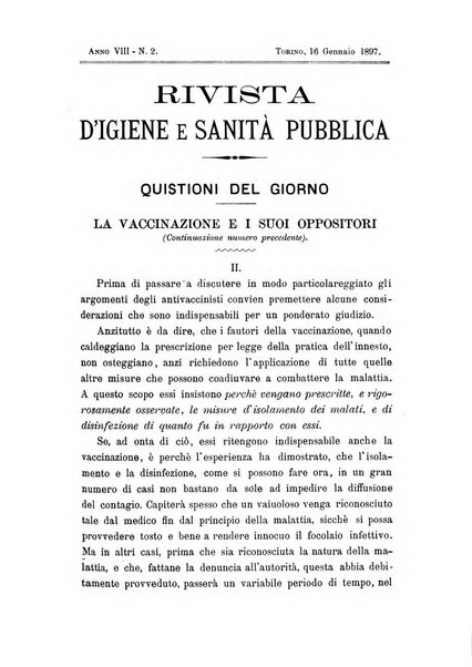 Rivista d'igiene e sanità pubblica con bollettino sanitario-amministrativo compilato sugli atti del Ministero dell'interno