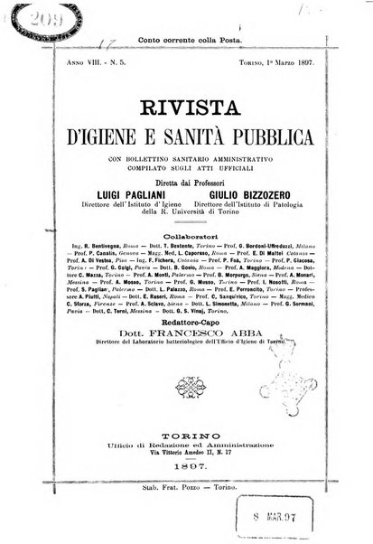 Rivista d'igiene e sanità pubblica con bollettino sanitario-amministrativo compilato sugli atti del Ministero dell'interno