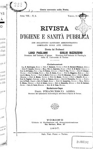 Rivista d'igiene e sanità pubblica con bollettino sanitario-amministrativo compilato sugli atti del Ministero dell'interno