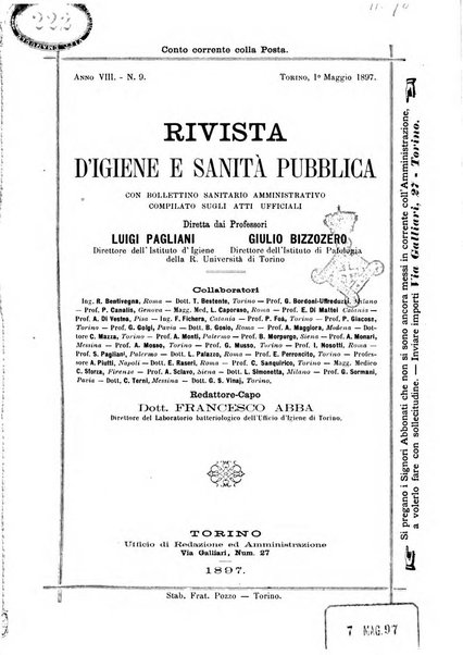 Rivista d'igiene e sanità pubblica con bollettino sanitario-amministrativo compilato sugli atti del Ministero dell'interno