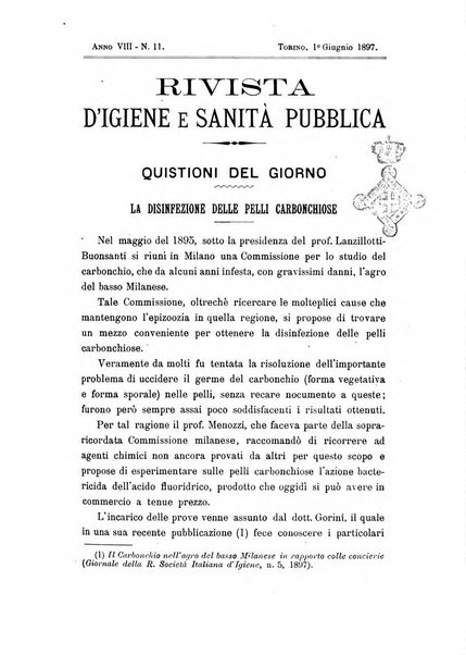 Rivista d'igiene e sanità pubblica con bollettino sanitario-amministrativo compilato sugli atti del Ministero dell'interno