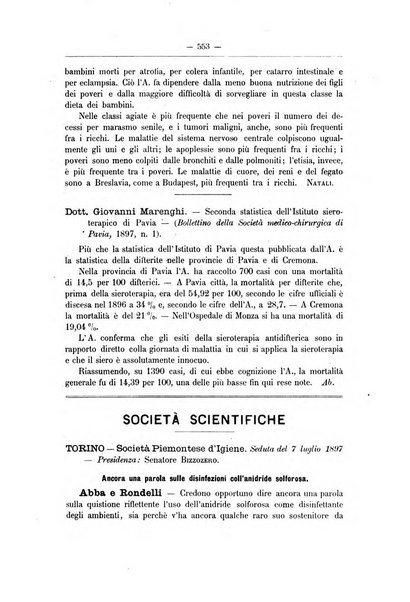 Rivista d'igiene e sanità pubblica con bollettino sanitario-amministrativo compilato sugli atti del Ministero dell'interno