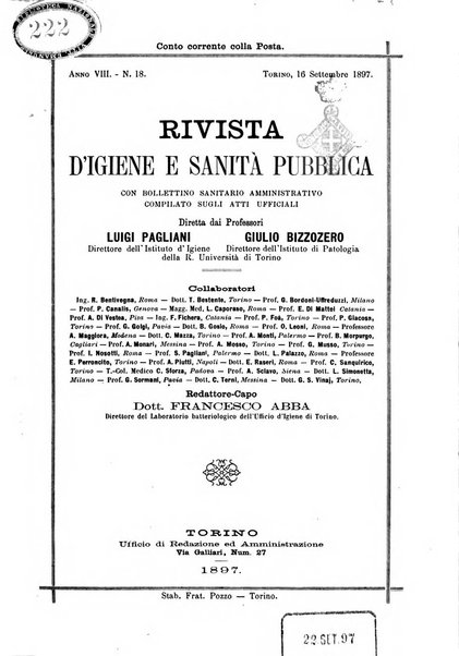 Rivista d'igiene e sanità pubblica con bollettino sanitario-amministrativo compilato sugli atti del Ministero dell'interno