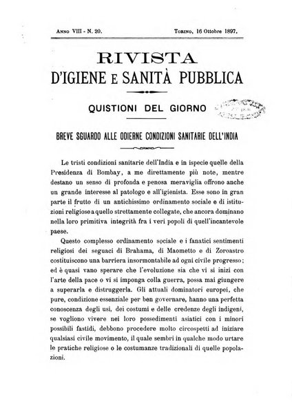 Rivista d'igiene e sanità pubblica con bollettino sanitario-amministrativo compilato sugli atti del Ministero dell'interno