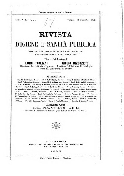 Rivista d'igiene e sanità pubblica con bollettino sanitario-amministrativo compilato sugli atti del Ministero dell'interno