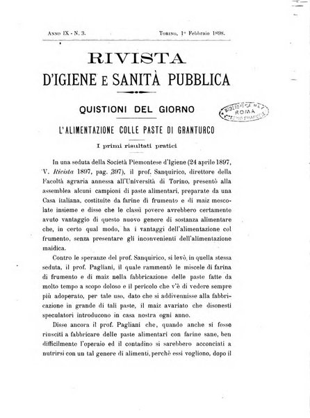 Rivista d'igiene e sanità pubblica con bollettino sanitario-amministrativo compilato sugli atti del Ministero dell'interno