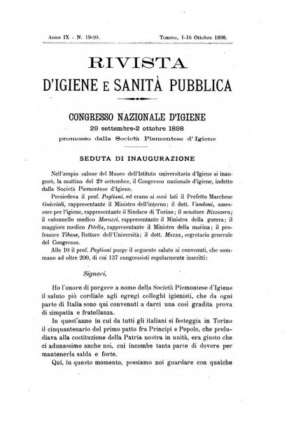 Rivista d'igiene e sanità pubblica con bollettino sanitario-amministrativo compilato sugli atti del Ministero dell'interno