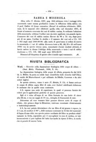 Rivista d'igiene e sanità pubblica con bollettino sanitario-amministrativo compilato sugli atti del Ministero dell'interno