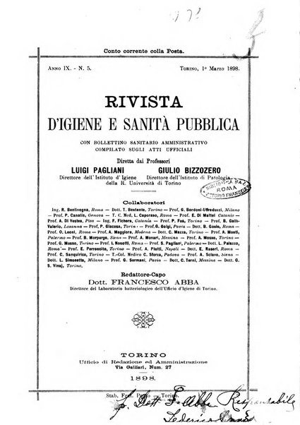 Rivista d'igiene e sanità pubblica con bollettino sanitario-amministrativo compilato sugli atti del Ministero dell'interno