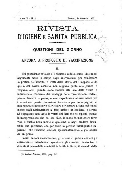 Rivista d'igiene e sanità pubblica con bollettino sanitario-amministrativo compilato sugli atti del Ministero dell'interno