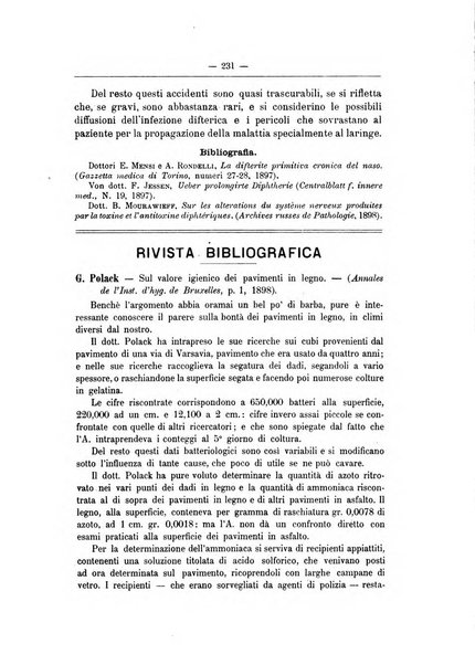 Rivista d'igiene e sanità pubblica con bollettino sanitario-amministrativo compilato sugli atti del Ministero dell'interno