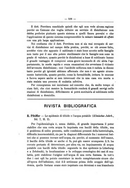 Rivista d'igiene e sanità pubblica con bollettino sanitario-amministrativo compilato sugli atti del Ministero dell'interno