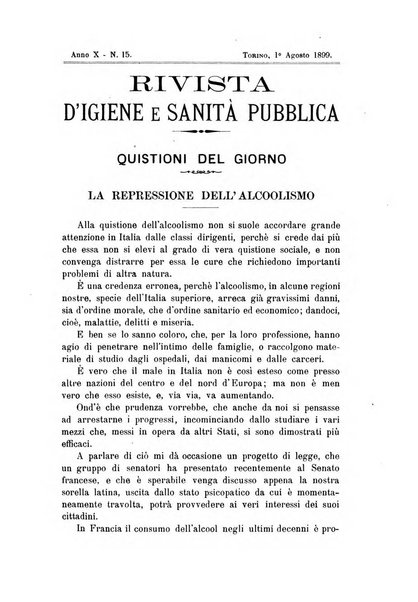 Rivista d'igiene e sanità pubblica con bollettino sanitario-amministrativo compilato sugli atti del Ministero dell'interno