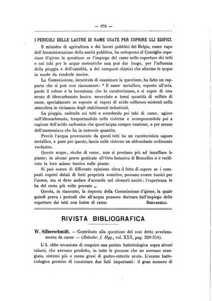 Rivista d'igiene e sanità pubblica con bollettino sanitario-amministrativo compilato sugli atti del Ministero dell'interno