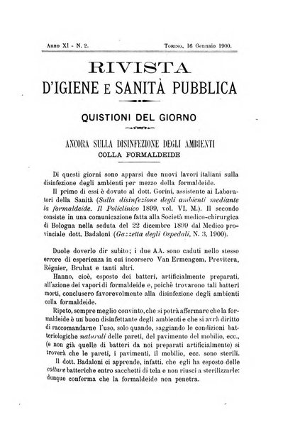 Rivista d'igiene e sanità pubblica con bollettino sanitario-amministrativo compilato sugli atti del Ministero dell'interno