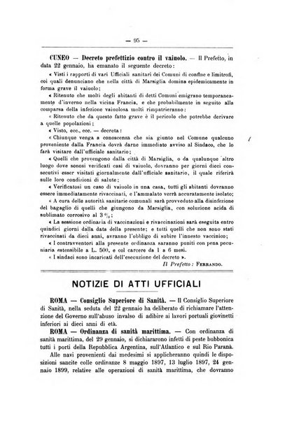 Rivista d'igiene e sanità pubblica con bollettino sanitario-amministrativo compilato sugli atti del Ministero dell'interno