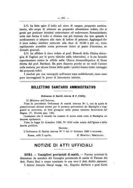 Rivista d'igiene e sanità pubblica con bollettino sanitario-amministrativo compilato sugli atti del Ministero dell'interno