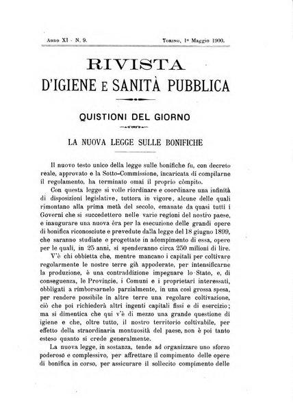 Rivista d'igiene e sanità pubblica con bollettino sanitario-amministrativo compilato sugli atti del Ministero dell'interno