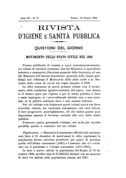 Rivista d'igiene e sanità pubblica con bollettino sanitario-amministrativo compilato sugli atti del Ministero dell'interno