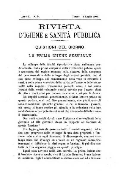 Rivista d'igiene e sanità pubblica con bollettino sanitario-amministrativo compilato sugli atti del Ministero dell'interno