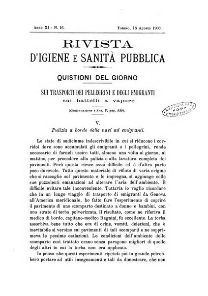 Rivista d'igiene e sanità pubblica con bollettino sanitario-amministrativo compilato sugli atti del Ministero dell'interno