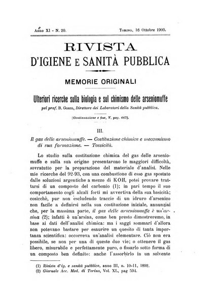 Rivista d'igiene e sanità pubblica con bollettino sanitario-amministrativo compilato sugli atti del Ministero dell'interno